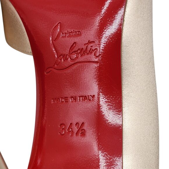 Christian Louboutin Iriza Pumps 85 - Metallic Leather - Gold - 34.5 4 US $845 - Picture 12 of 13